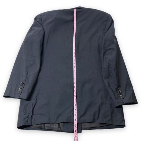 BOSS Hugo Boss Blazer Mens 40L Navy Pinstripe Double Breasted Al Capone Catania - Picture 12 of 12